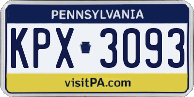 PA license plate KPX3093