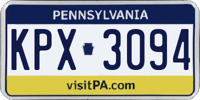 PA license plate KPX3094