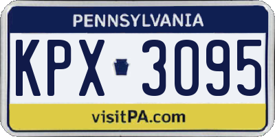 PA license plate KPX3095