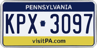 PA license plate KPX3097
