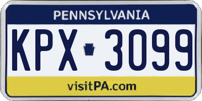 PA license plate KPX3099