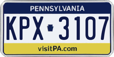 PA license plate KPX3107