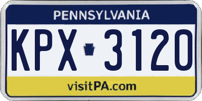 PA license plate KPX3120