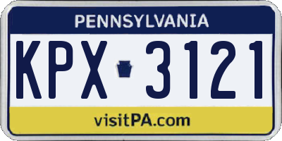 PA license plate KPX3121