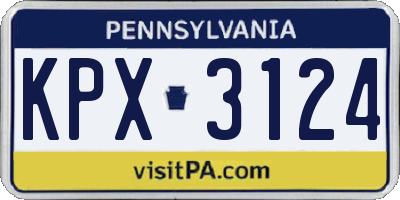 PA license plate KPX3124