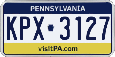 PA license plate KPX3127