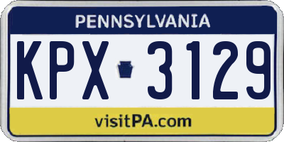 PA license plate KPX3129