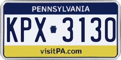 PA license plate KPX3130