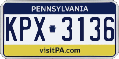 PA license plate KPX3136