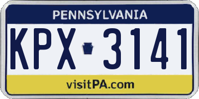 PA license plate KPX3141