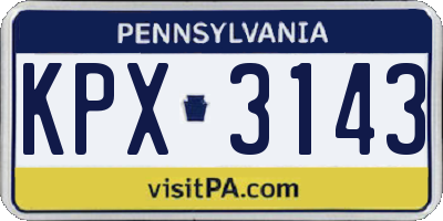 PA license plate KPX3143