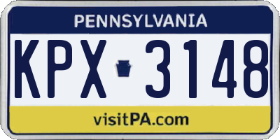 PA license plate KPX3148