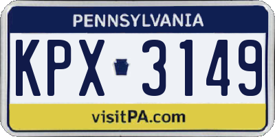 PA license plate KPX3149