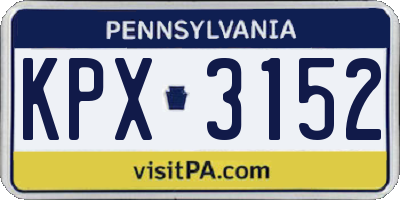 PA license plate KPX3152