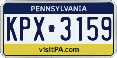 PA license plate KPX3159