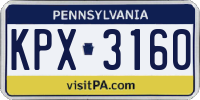 PA license plate KPX3160
