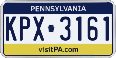 PA license plate KPX3161