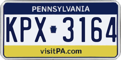 PA license plate KPX3164