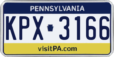 PA license plate KPX3166