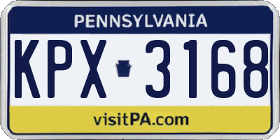 PA license plate KPX3168