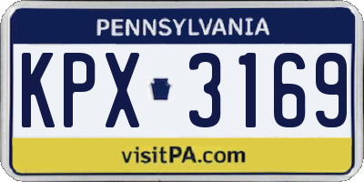 PA license plate KPX3169