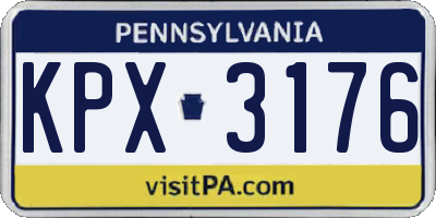 PA license plate KPX3176