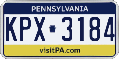 PA license plate KPX3184