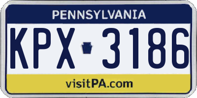 PA license plate KPX3186