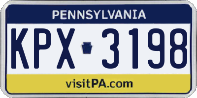 PA license plate KPX3198