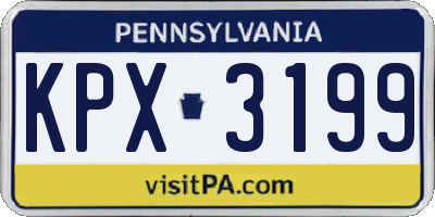 PA license plate KPX3199