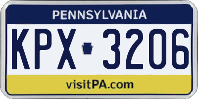 PA license plate KPX3206