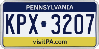 PA license plate KPX3207