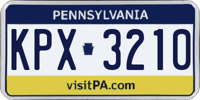 PA license plate KPX3210