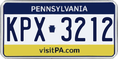 PA license plate KPX3212