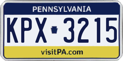 PA license plate KPX3215