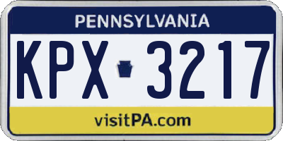 PA license plate KPX3217