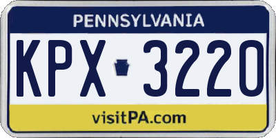 PA license plate KPX3220
