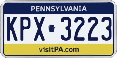 PA license plate KPX3223