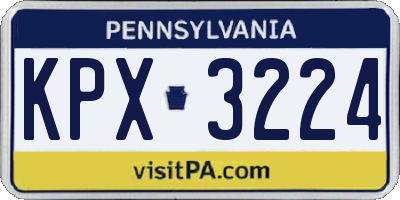 PA license plate KPX3224
