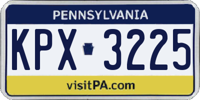 PA license plate KPX3225