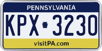 PA license plate KPX3230