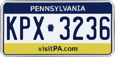 PA license plate KPX3236