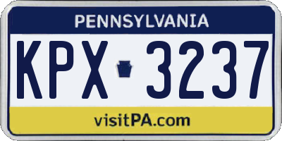 PA license plate KPX3237