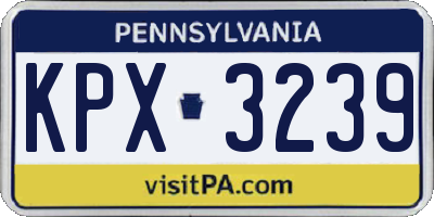 PA license plate KPX3239