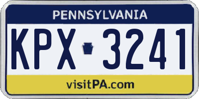 PA license plate KPX3241