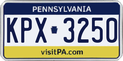PA license plate KPX3250