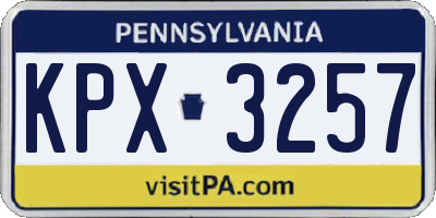 PA license plate KPX3257