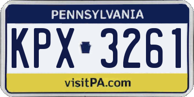 PA license plate KPX3261