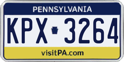 PA license plate KPX3264
