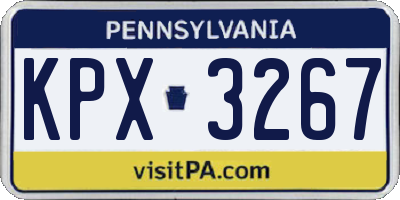 PA license plate KPX3267